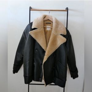 Women’s Faux Leather Shearling Jacket